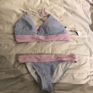 j crew seeesucker bikini set
